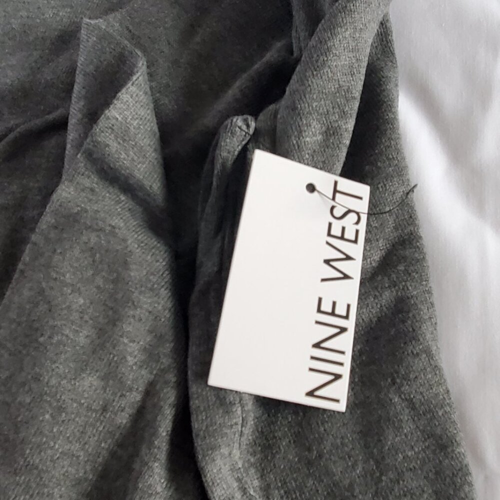 Brand New -Nine West Essential Cardigan Color: Coal Heather Gray-Size M - Picture 10 of 12